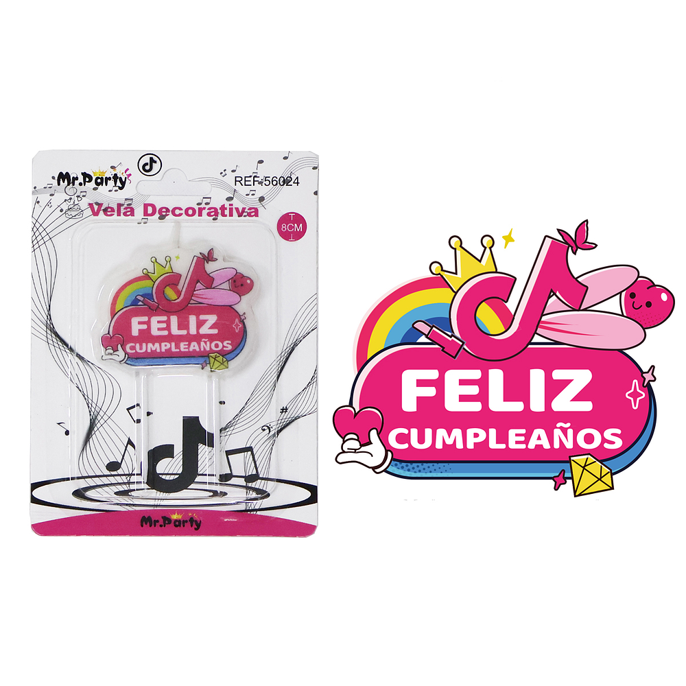 Vela de feliz cumpleaños 5*6cm