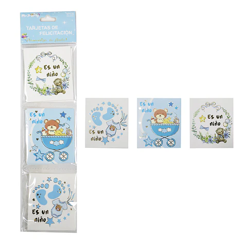 Tarjeta de baby shower 9pcs diseño aleatorio