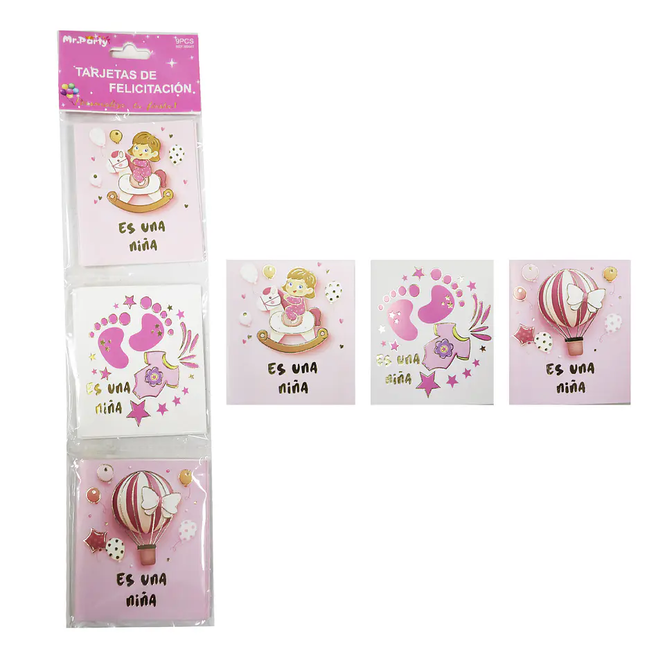 Tarjeta de baby shower 9pcs diseño aleatorio 1