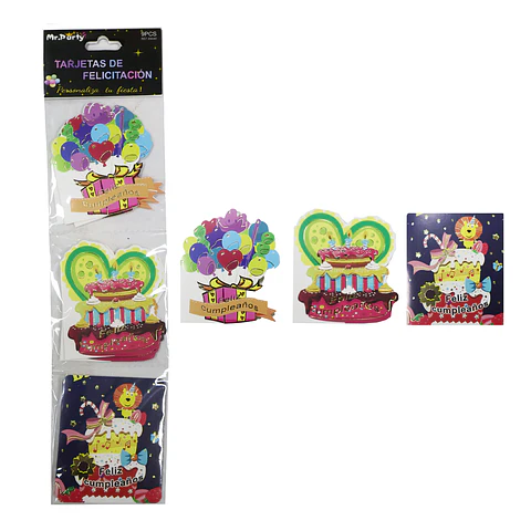 Tarjeta de feliz cumpleaños 9pcs diseño aleatorio