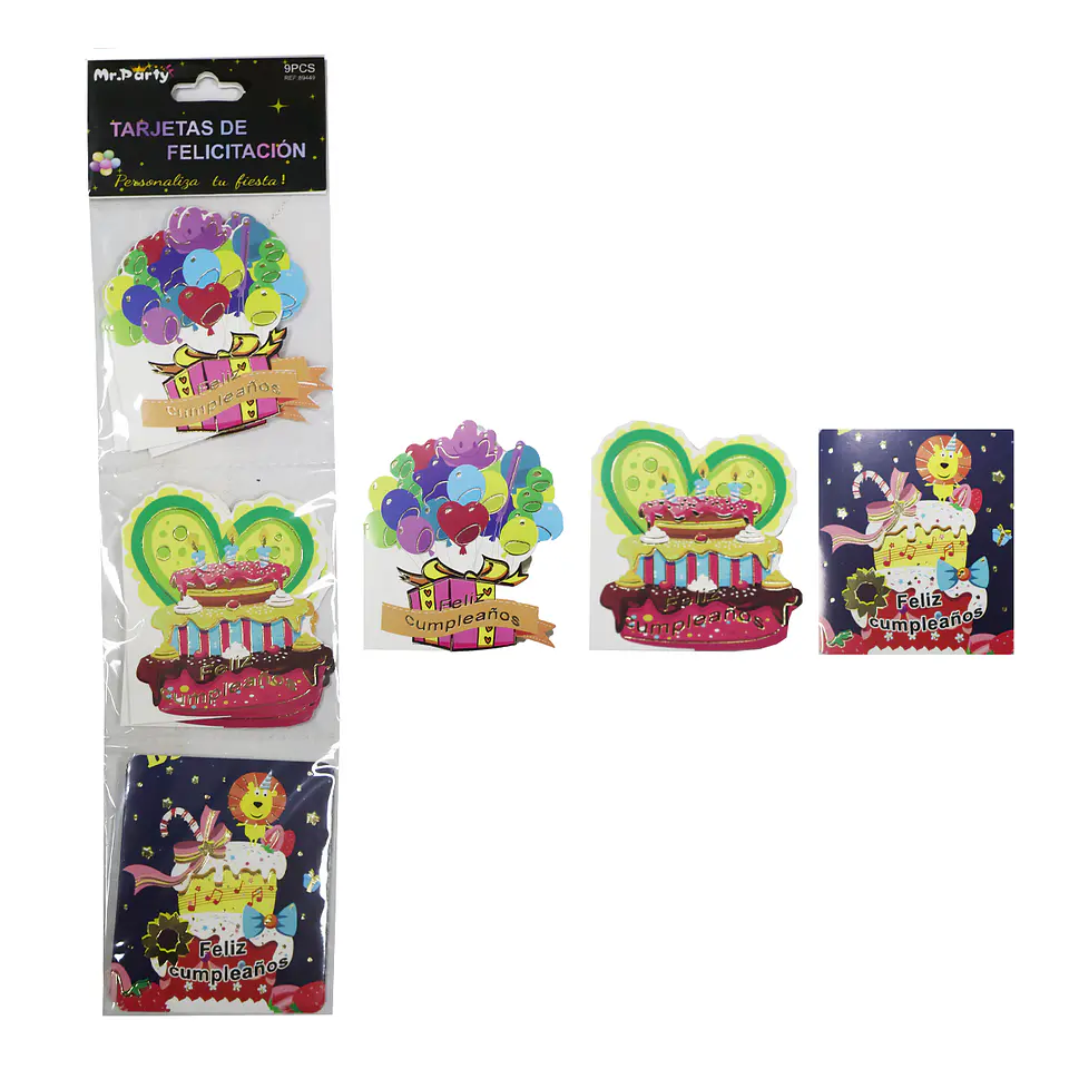 Tarjeta de feliz cumpleaños 9pcs diseño aleatorio 1