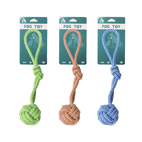 Pelota con cuerda trenzada color aleatorio 33cm 75g