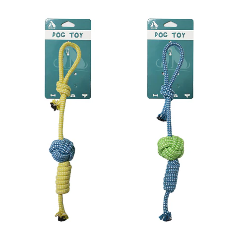 Pelota con cuerda trenzada color aleatorio 40cm 90g