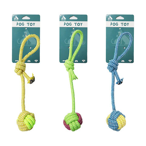 Pelota con cuerda trenzada color aleatorio 32cm 72g