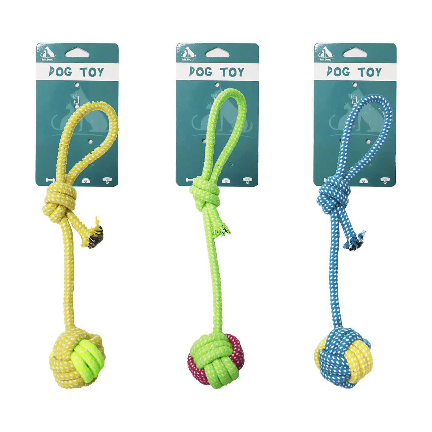 Pelota con cuerda trenzada color aleatorio 32cm 72g 1