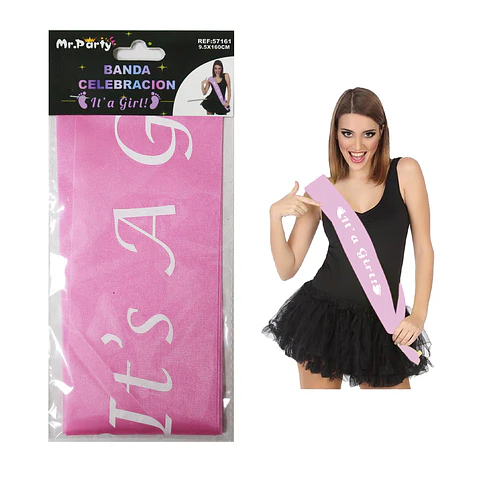 Banda It's A Girl rosado 9.5*160cm