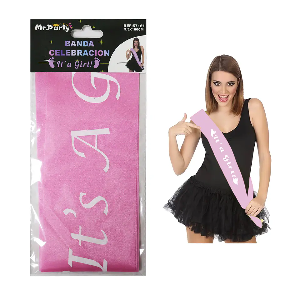 Banda It's A Girl rosado 9.5*160cm 1
