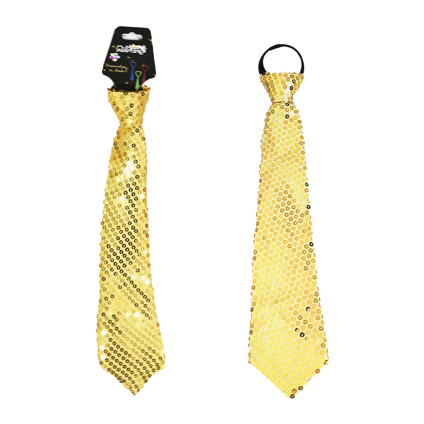 Corbata de lentejuelas dorada de fiesta 1