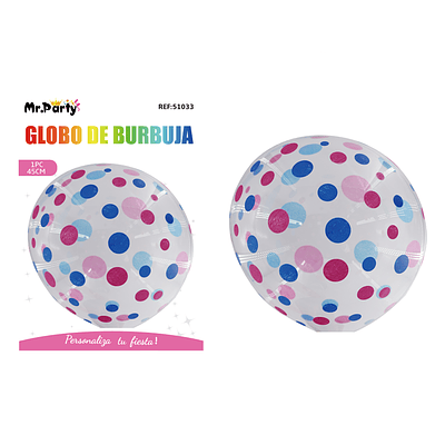 Globo burbuja de puntos 20cm