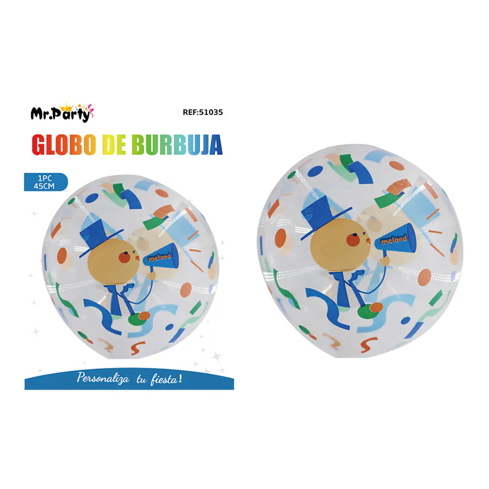 Globo burbuja de hombrecillo de papel rasgado 20cm 1