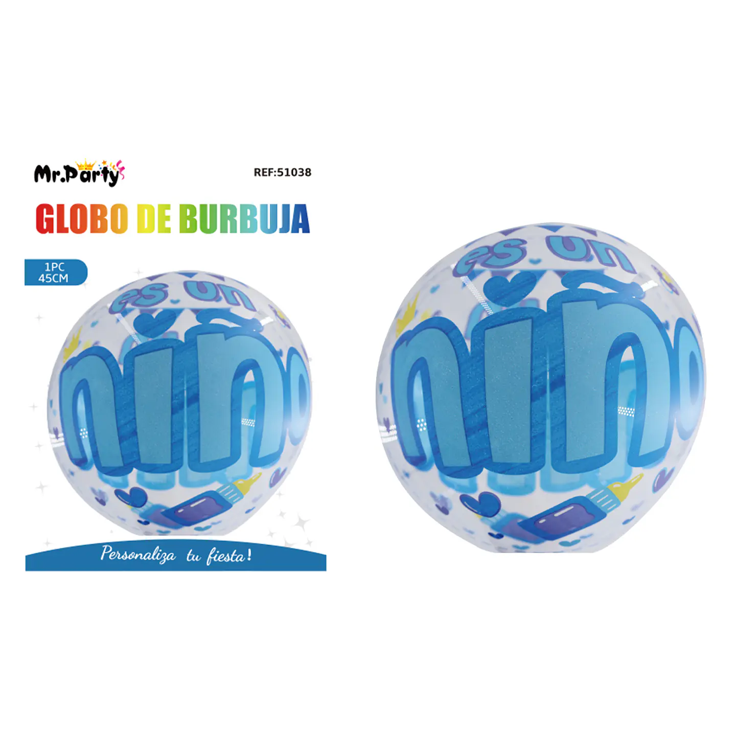 Globo burbuja de niño 20cm 1