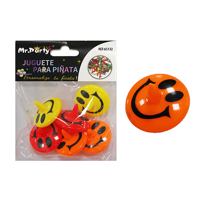 Juguetes para piñata silbatos con cara sonriente 6pcs