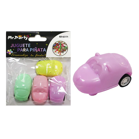 Juguetes para piñata coches con resorte 4pcs