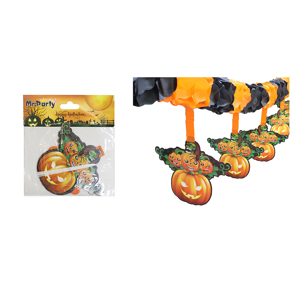 Guirnalda calabaza de Halloween 3.2m