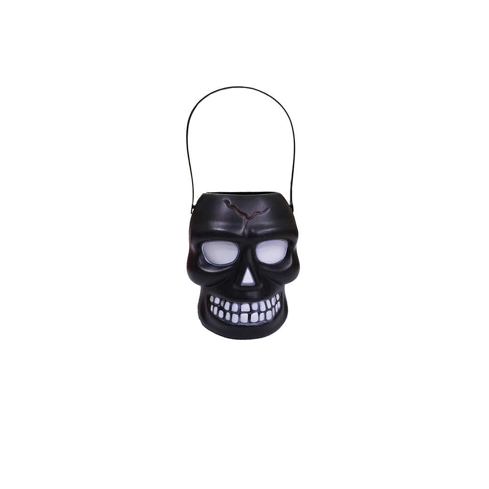 Cubo de calavera negro Halloween 13*11*15cm