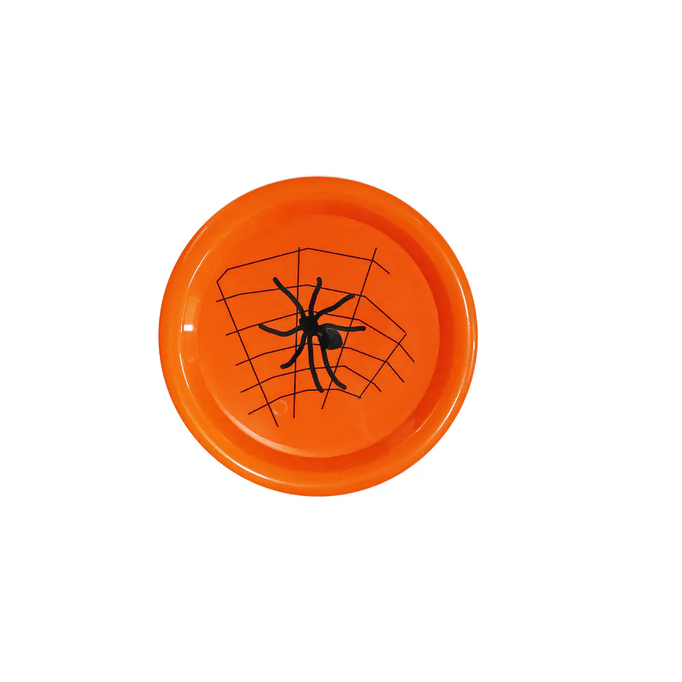 Plato naranja con telaraña 25cm 1