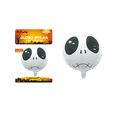 Globo mylar metálico de esqueleto de Halloween 18 pulgadas/45cm