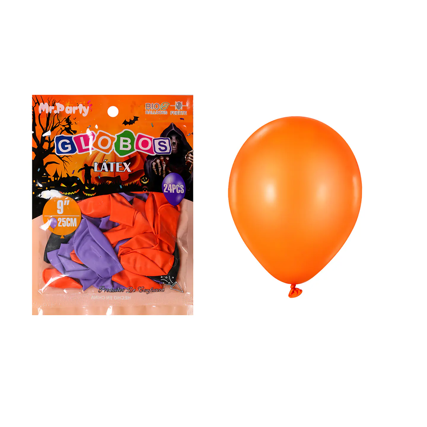 Globos de látex Halloween naranja, morado y negro 1.5g 10 pulgadas/25cm 24pcs 1