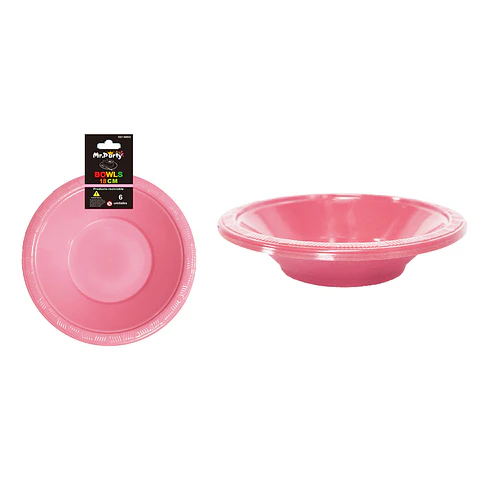 Bowl plástico rosa 7 pulgadas 8g 6pcs