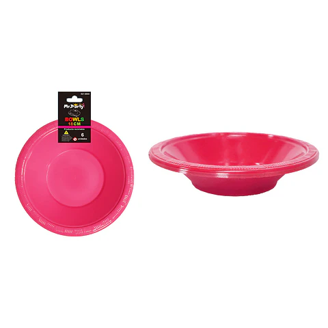 Bowl plástico fucsia 7 pulgadas 8g 6pcs
