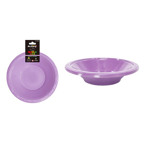 Bowl plástico lila 7 pulgadas 8g 6pcs