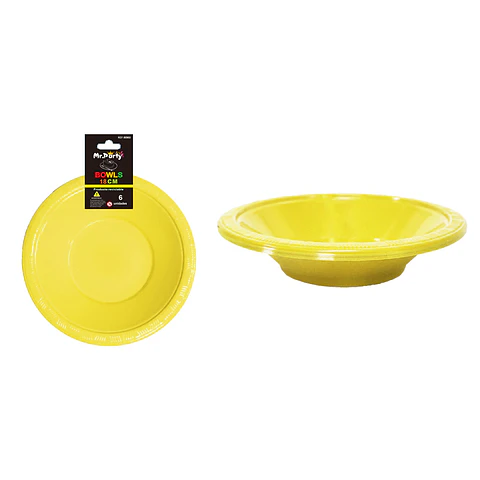 Bowl plástico amarillo 7 pulgadas 8g 6pcs