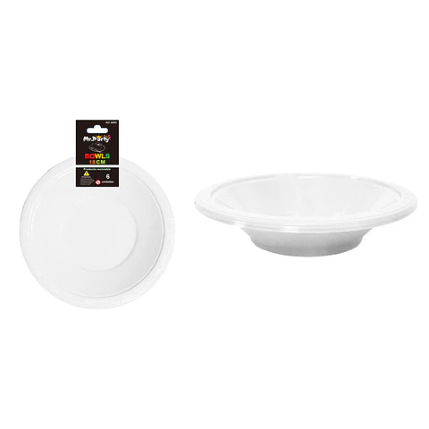 Bowl plástico blanco 7 pulgadas 8g 6pcs
