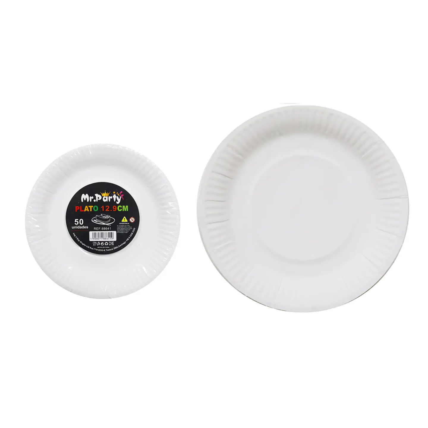 Plato de papel blanco 12.9cm 50pcs 1