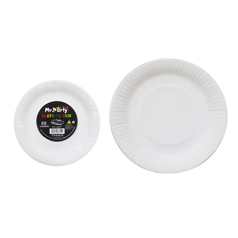 Plato de papel blanco 12.9cm 50pcs 1