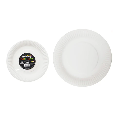 Plato de papel blanco 15.2cm 50pcs