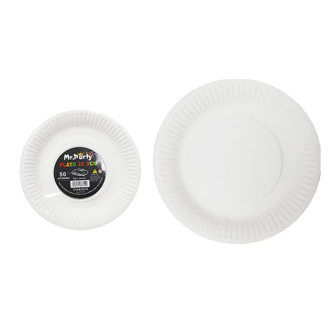 Plato de papel blanco 22.3cm 50pcs