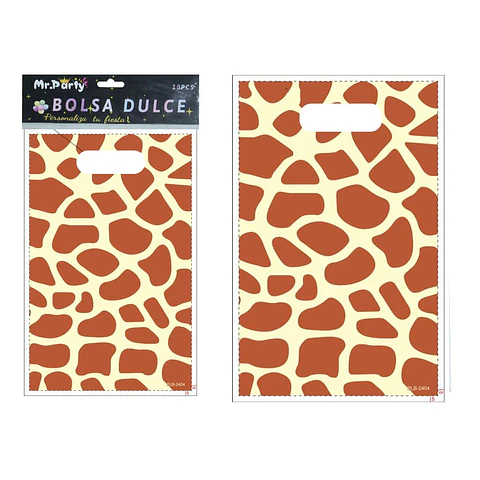Bolsas perladas para dulces patrón de girafa 10pcs 17*25cm