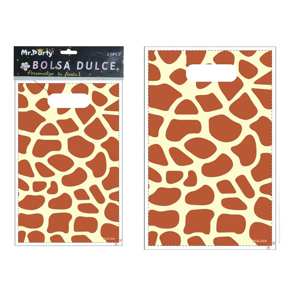 Bolsas perladas para dulces patrón de girafa 10pcs 17*25cm 1