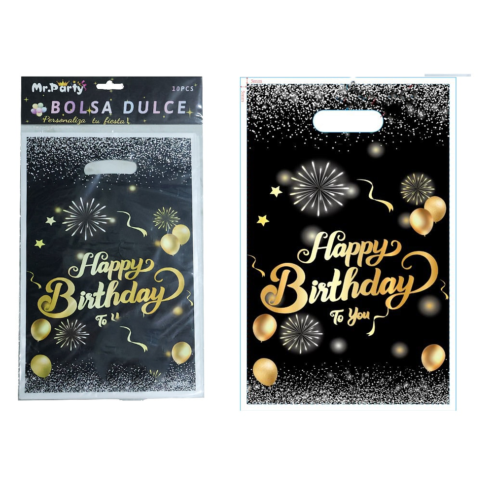 Bolsas perladas para dulces negro 10pcs 17*25cm