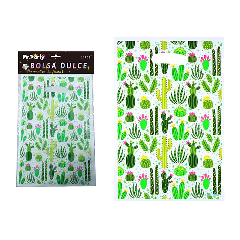 Bolsas perladas para dulces cactus 10pcs 17*25cm