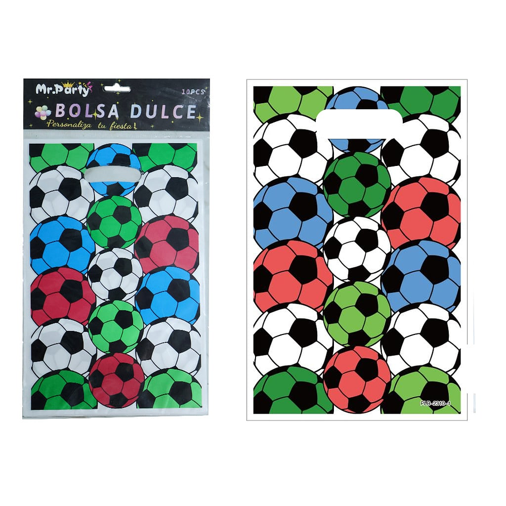 Bolsas perladas para dulces fútbol 10pcs 17*25cm