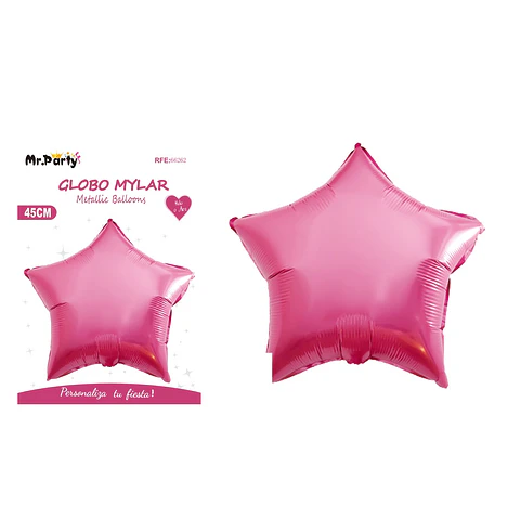 Globo metálico estrella rosa 45cm