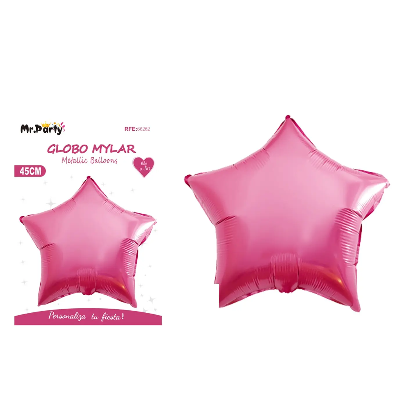 Globo metálico estrella rosa 45cm 1