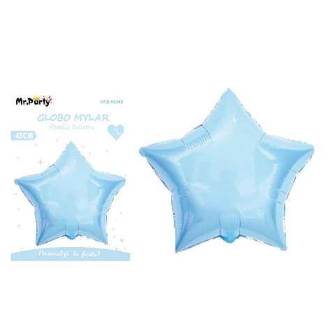 Globo metálico estrella celeste 45cm