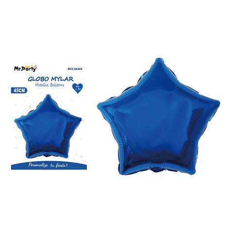 Globo metálico estrella azul 45cm
