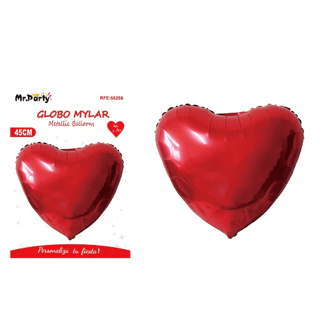Globo metálico corazón rojo 45cm