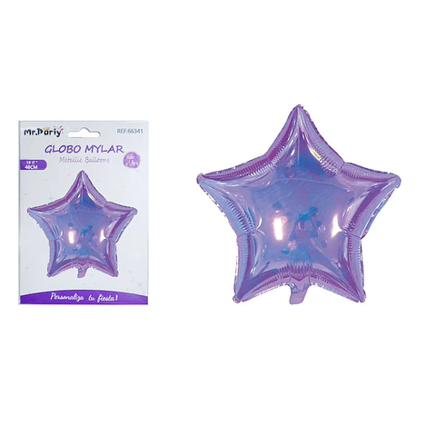 Globo metálico de estrella púrpura fantasía 48cm
