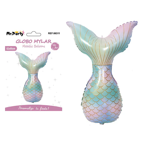 Globo metalizado cola de sirena 52*85cm