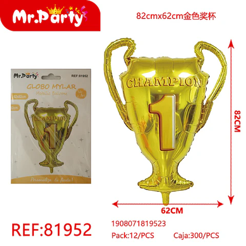 Globo metalizado trofeo dorado 82*62cm