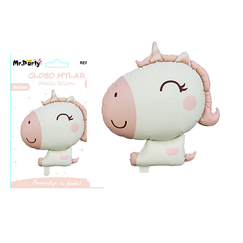 Globo metálico de unicornio estilo ins 65*78.5cm