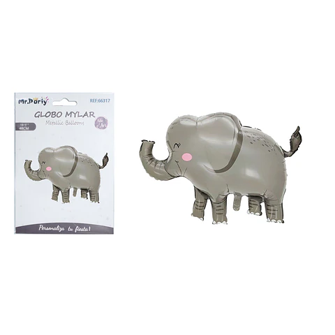 Globo metálico de elefante 91x66cm