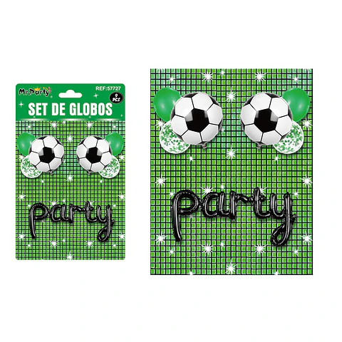 Set de globos party con fondo disco verde 9pcs
