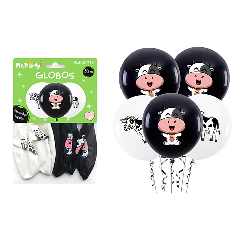 Globos estampado de animal de granja 30cm 2.8g 5pcs