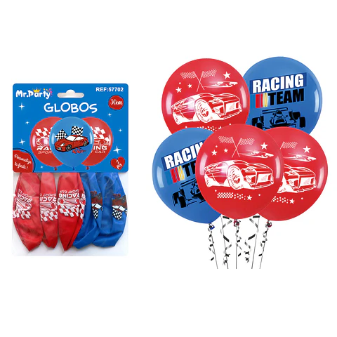 Globos estampados de autos de 30cm 2.8g 5pcs