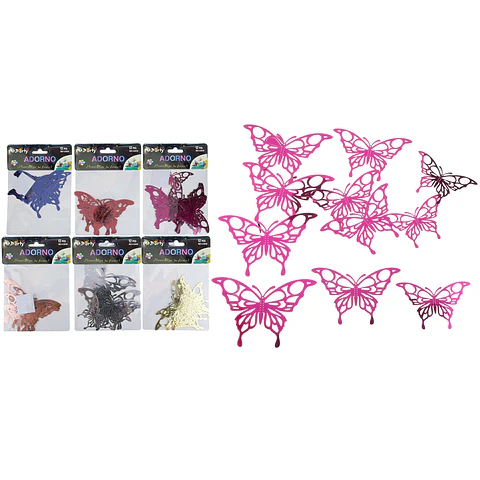 Adorno decorativo mariposa Color Aleatorio 12pcs